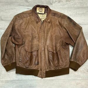 G-III Vintage 80's Bomber Jacket SizeS Brown Leather